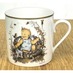 Berta Hummel Schmid Bros West Germany 1973 Childs Cup Mug Baby in Basket